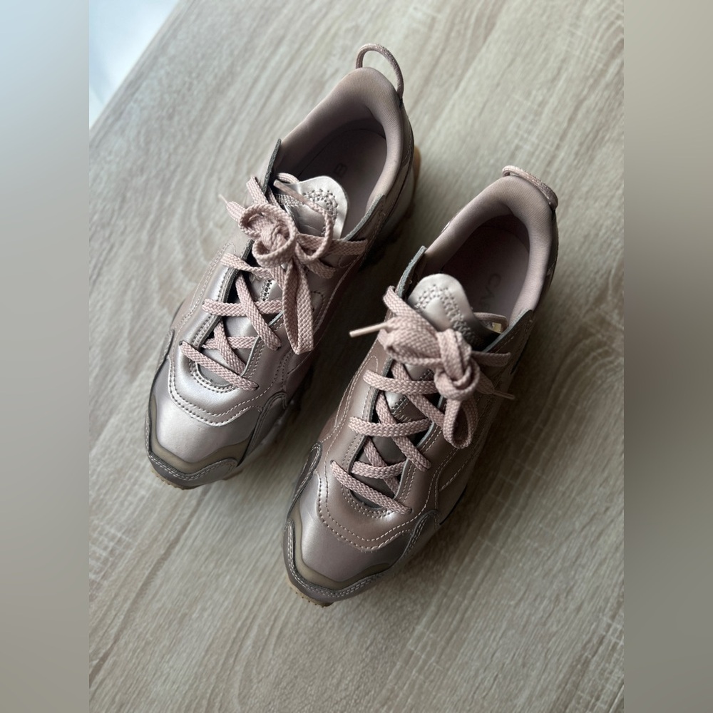 Reebok Rose Gold Metallic Sneakers CardiB Leather Platforms Y2K Chunky Size 8.5 - Picture 14 of 14